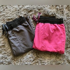 Scrubs pants, SET of 2, Scrubstar, size small, pink and gray